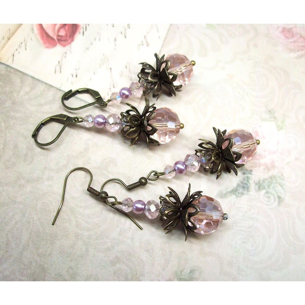 Vintage Crystal Dangle Earrings, Sparkling Statement Earrings, Elegant Jewelry G